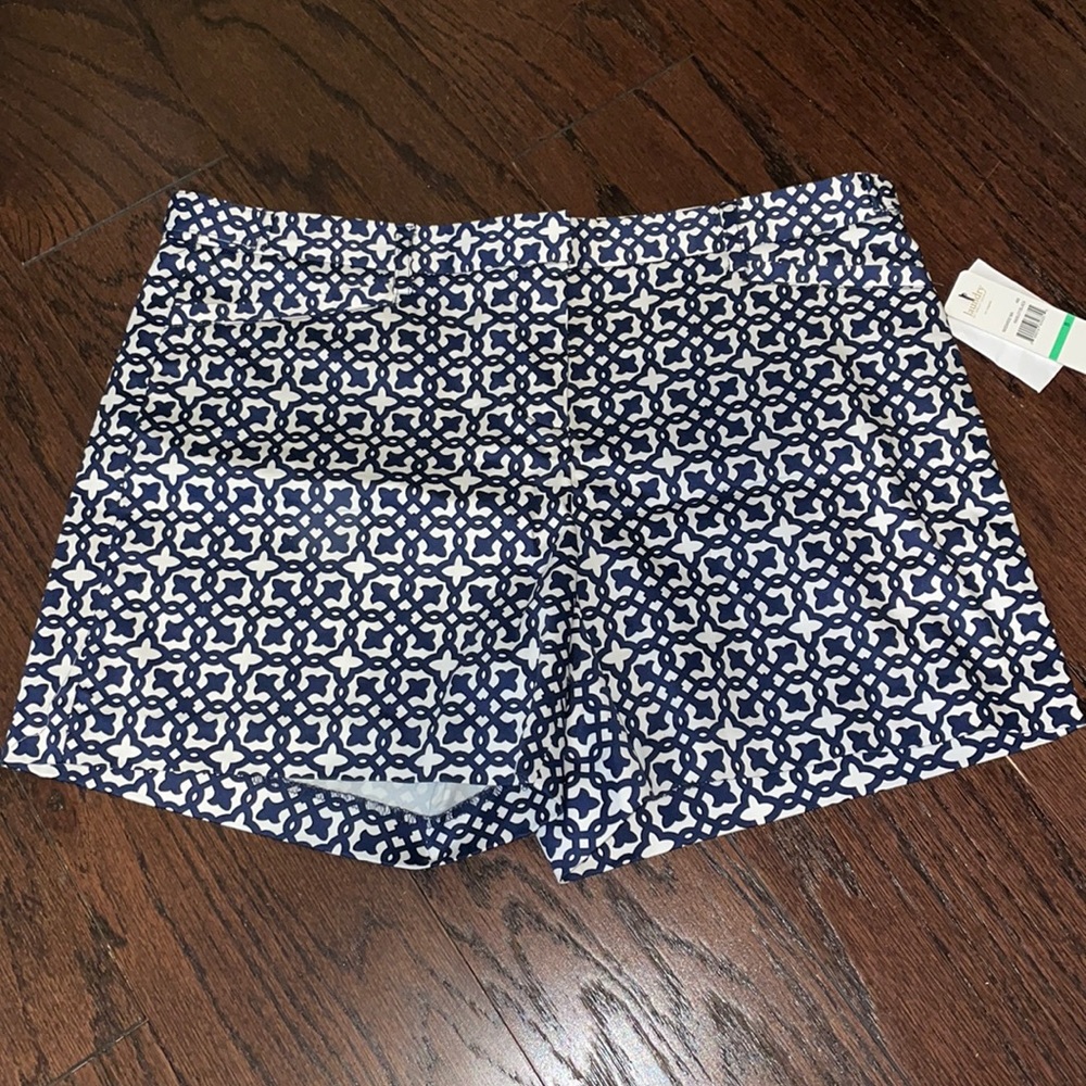 Laundry By Shelli Segal Navy and White Patterned Women’s Shorts